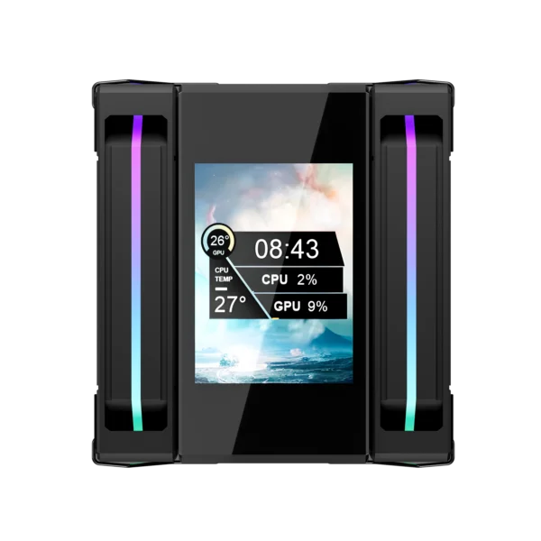 Power Train X-GAMERX MK8 CPU Cooler LCD Screen Dual Fan Tower 6 Heat pipes Air-cooled radiator For LGA1700 115X 1200 AM4 AM5