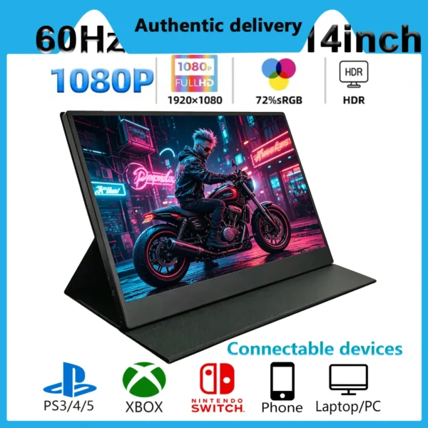 Touchable portable 14 inch monitor 60Hz 1200P split screen monitor suitable for Xbox phones laptops Switch PS4/5