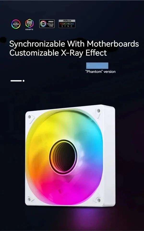 Jonsbo SL-120 12CM Case Fan 120mm 5V 3Pin ARGB Light Effect PWM Forward/Reverse Cooling Fan  High Air Volume Slient Fan