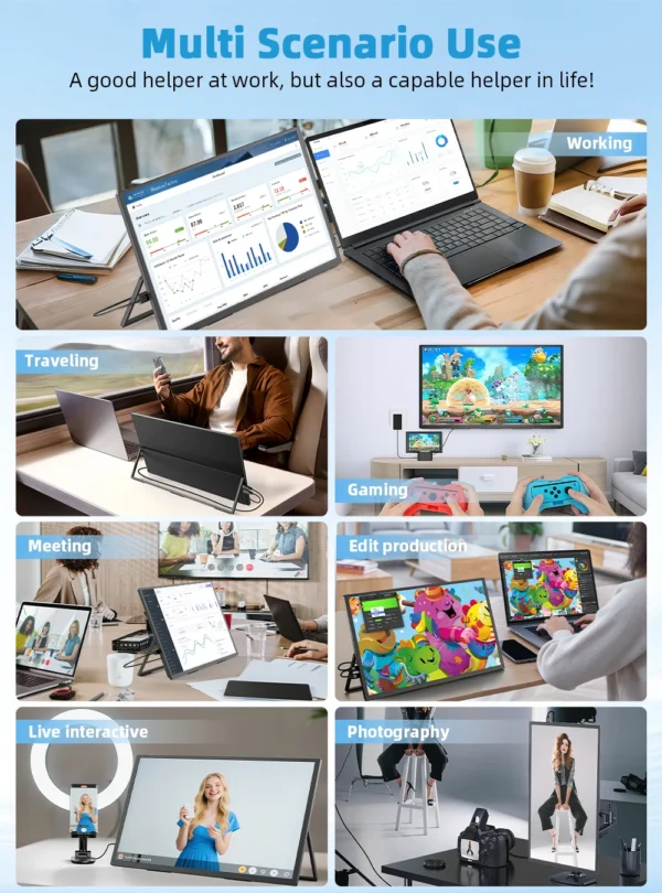 UPERFECT 18.4 inch 4K QLED Portable Monitor Gaming Computer Display Ultra-Slim Extend Screen For PS5/4 Switch Laptop PC Mac Xbox