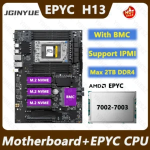 JGINYUE H13 DIY EPYC AMD Motherboard Set With AMD EPYC 7002/7003 Series CPU 8*DDR4 RAM Support IPMI DUAL 2.5G Network BMC Module