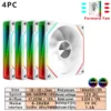 ARGB PC Case Fan 120mm Infinity Mirror Design Motherboard Lighting Sync 4PIN PWM CPU Cooler Fan ventilador Air-cooler mute fans