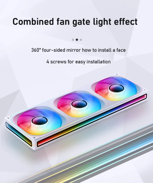 JONSBO ZB-120/240/360 PC Case Fan 120mm 5V ARGB Conjoined Structure Cold Exhaust Fan Kits Forward/Reverse