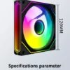 UPSIREN UF-4 12CM Computer Chassis Fan,Infinite Prism ARGB Fan/3 Mirror Surfaces/4 Pin PWM/3PIN ARGB Quiet Cooling Fan