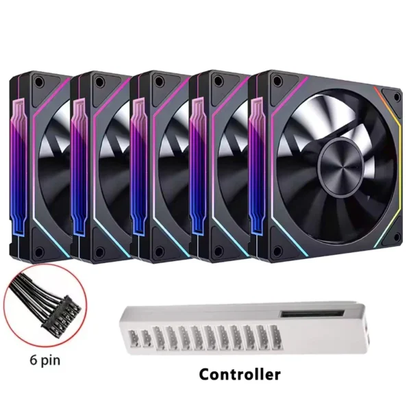 Prism 5 PRO 120mm Fan 6pin RGB Pc Case Ventiladores Computer Chassis Fan Water Cooler PC Gamer Cooling Kit Fan Ventilador