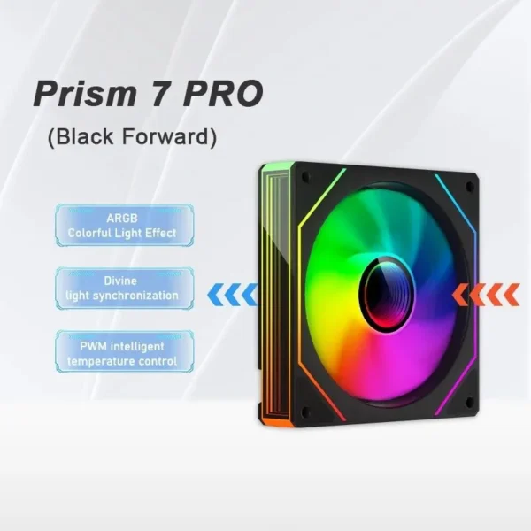 LDPCSJ PRISM 4 PRO Computer Chassis Fan 12cm ARGB 4 Pin PWM Quiet Cooling Fan 12V Large Air Volume 45.2CFM/600-1500RPM