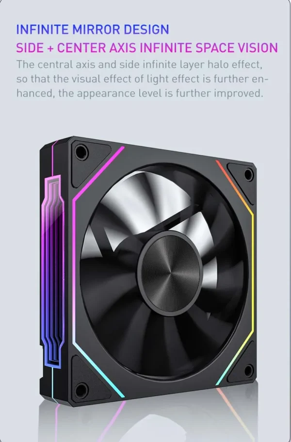 UPSIREN UF-2 PRISM 5 PRO 12CM ARGB Large Air Volume Computer Chassis Fan Regular version/Reversed version Dual mode selection