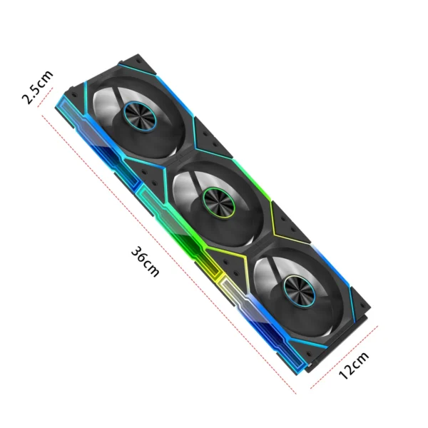 Computer Chassis Fan 12cm Case Cooler Fan ARGB Computer Fan 4 Pin PWM Suitable for Most PC Cooling Systems