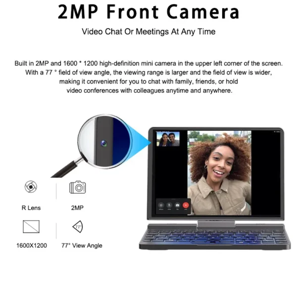 CRELANDER P8 8 Inch Mini Laptop Touchscreen Rotating 360 Degree Intel Alder N150 12GB WiFi6 Notebook Tablet PC Protable Laptops