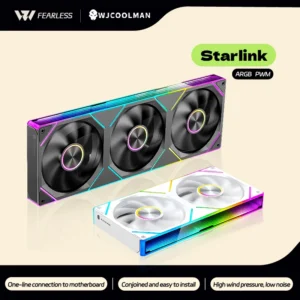 WJCOOLMAN Starlink 360/240/120 conjoined PC fan ARGB PWM Speed Control Computer Silent Case Integrated Fan easy to install