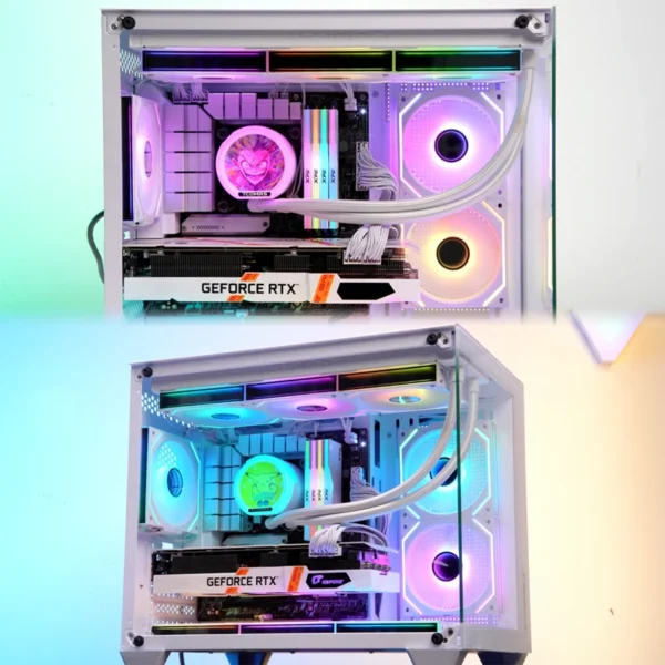 120mm ARGB PC Case Fan with Infinity Mirror - 5V 3-Pin Daisy Chain PWM Sync, Cooling Gaming Fan Jungle Leopard Interstellar V2