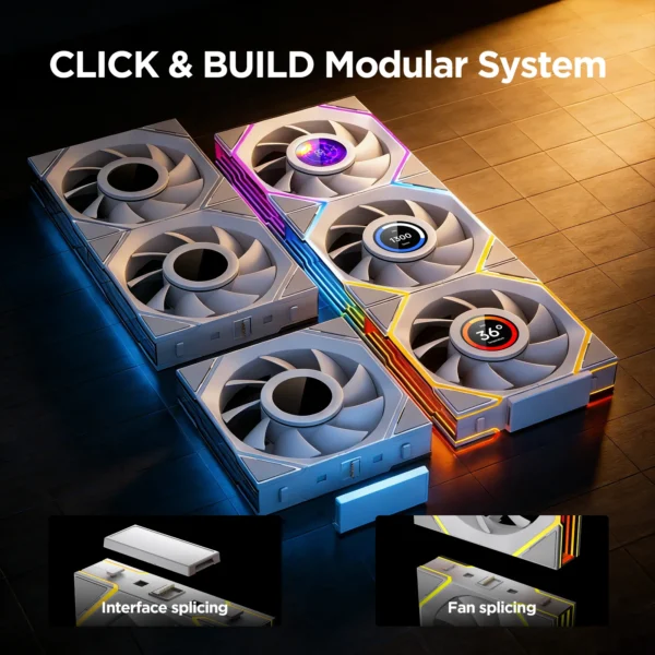 Interstellar V4-LCD 1.5 Inch 60Hz Customize Screen Modular Splicing Infinity Mirror 120mm CPU Case LCD Fan Jungle Leopard