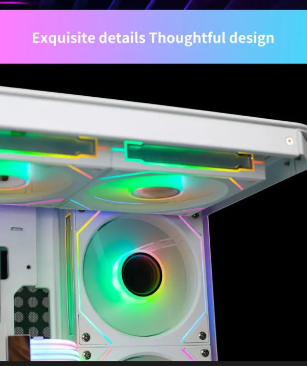 Coolcirc Cableless PC Case Fan 12V/4Pin PWM 800-1800RPM Silent 5V/3Pin ARGB Triple Pack 120mm Ventilator Use for Water Cooling