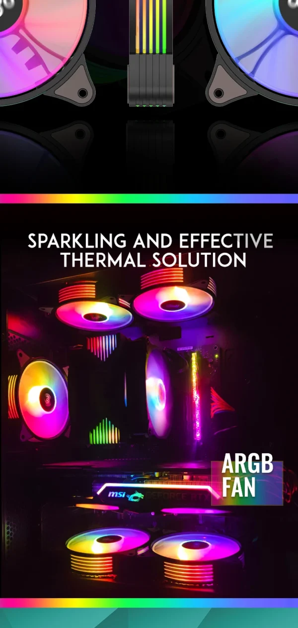 Aigo AR12 120mm PC Gamer Computer Case Fan RGB 12v Heatsink Aura Sync Cooler Argb Silent Controller Kit Fan Cooling Ventilador