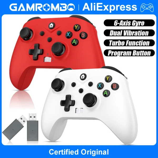 Gaming Controller for Xbox One/Series S/X/PC Console Joystick Wireless 2.4G Remote Control Gamepad supports Windows 7/8/10 Above