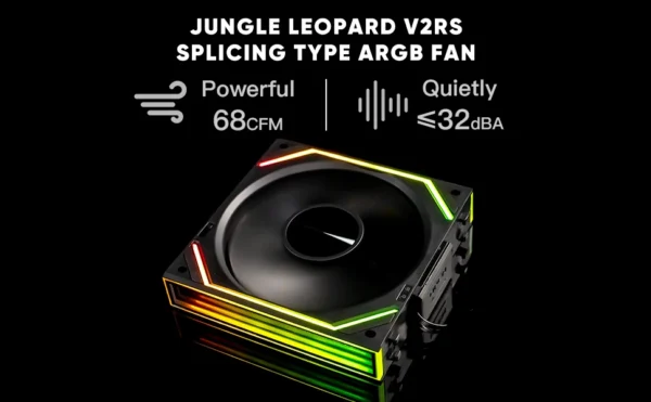 120mm ARGB Case Fan with Dual Side Infinity Mirror Cableless 360mm For Computer Water Cooler | Jungle Leopard Interstellar V2RS