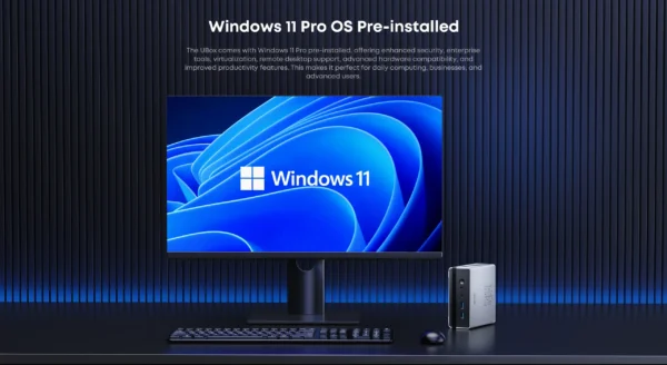 CHUWI UBox Mini PC AMD Ryzen 5 6600H 16GB DDR5 512GB SSD Windows 11 Pro 4K 240Hz Decording WiFi 6 BT 5.3 Extend M.2 1T*2  650g