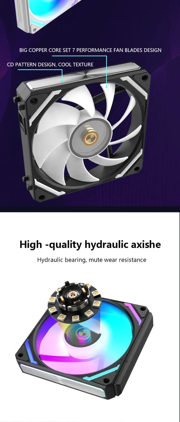 UPSIREN WF-120 ARGB PWM 3PCS Chassis fanARGB120mm/4PIN PWM/ Magic Color Wireless Stitching Computer heat dissipation fan