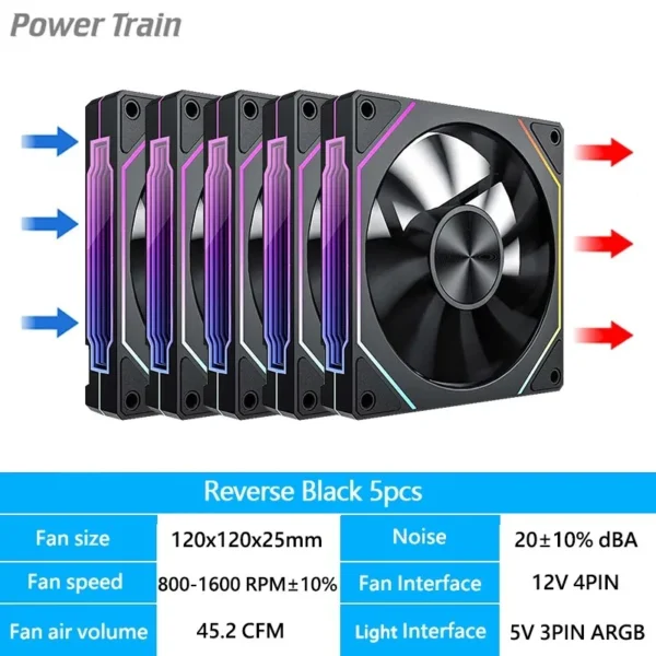 LDPCSJ Prism 4RS 120mm ARGB PC Case Fan with Infinity Mirror Design Motherboard Sync 4PIN PWM CPU Cooler Ventilador