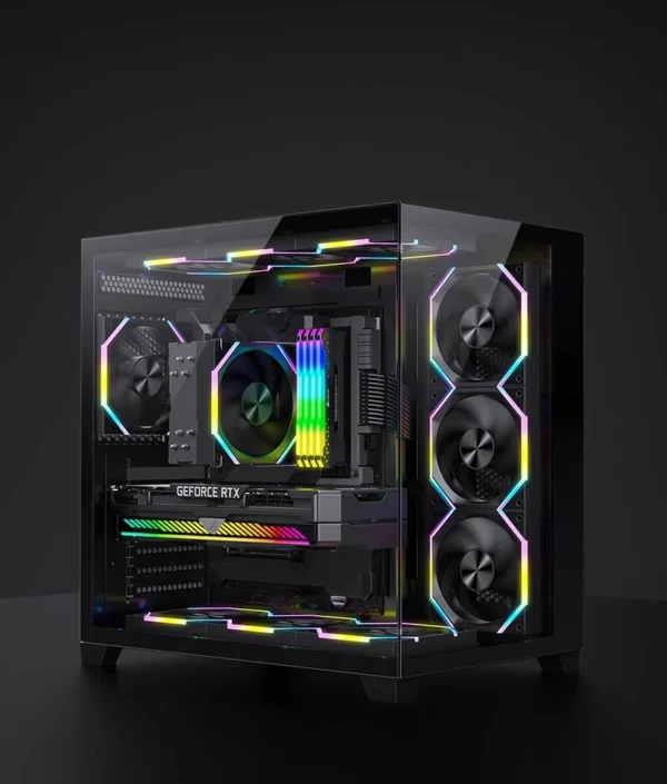 ICE Whale IW-14 Computer Chassis Fan 14cm ARGB 4 Pin PWM Quiet Cooling Fan 12V Large Air Volume 61.5CFM/800-1800RPM Ventilator