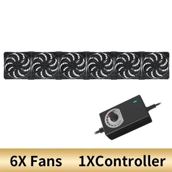 TEUCER 120mm 3000RPM Cooling Fan with Controller 12V 220V Btc Mining Machine Chassis Exhaust Fan Workstation Cabinet Server Fan