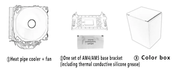 XUANFENG 120mm Fan Radiator Air-cooled 4/6 Heat Pipe CPU Cooler Installing LGA115x 2011 x99 E5 1200 1700 1851 i5 i7 AM4 AM5 2066