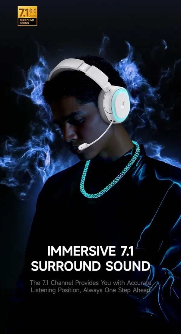 Picun G2 2.4GHz Bluetooth Wireless Gaming Headset For PC PS4 PS5 Phone Switch 5ms Low Latency 7.1 Surround Wired Headset ENC Mic