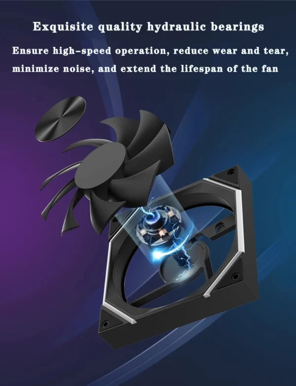 ICE Whale IW-14 Computer Chassis Fan 14cm ARGB 4 Pin PWM Quiet Cooling Fan 12V Large Air Volume 61.5CFM/800-1800RPM Ventilator