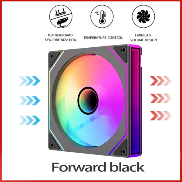 14cm ARGB Infinity Mirror PC Case Fan – 140mm Cooling Fan with PWM Silent Fan for Computer Case, CPU Cooler, Radiator