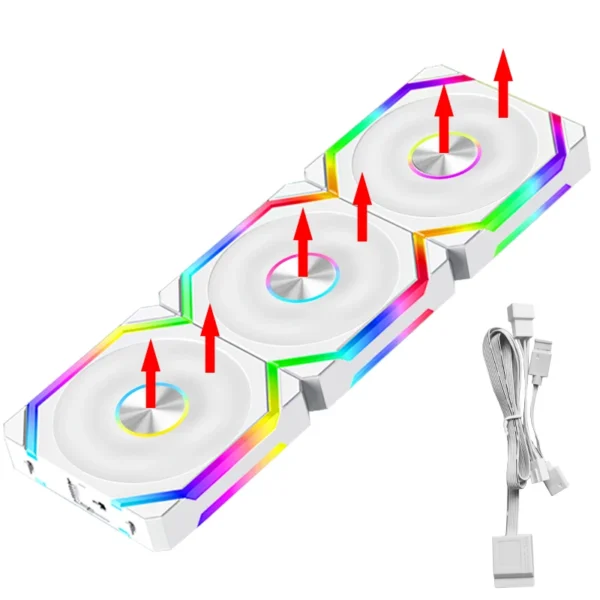 JUMPEAK HS120 Halo ARGB Cooling Fan 360mm 240mm Modular Stackable Splicing 120mm RGB Fans Kit For Gaming PC Case Water Cooler