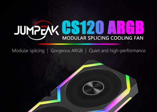 JUMPEAK CS120 ARGB Cooling Fan 240mm Modular Stackable Splicing PWM Silent 120mm RGB Fans For Gaming PC Case CPU Water Cooler