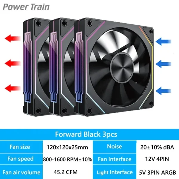 LDPCSJ Prism 4RS 120mm ARGB PC Case Fan with Infinity Mirror Design Motherboard Sync 4PIN PWM CPU Cooler Ventilador