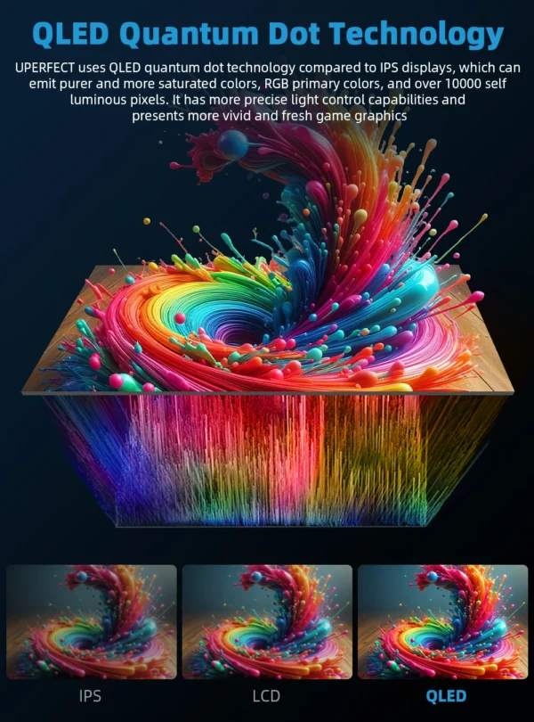 UPERFECT 18.4 inch 4K QLED Portable Monitor Gaming Computer Display Ultra-Slim Extend Screen For PS5/4 Switch Laptop PC Mac Xbox