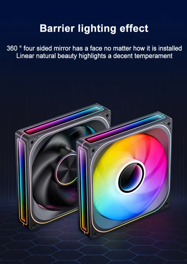 JONSBO ZA-140/420 Case Cooling Fan 140mm ARGB 3 Connected Bodies PWM Quiet Fan  Replaceable Fan Blades