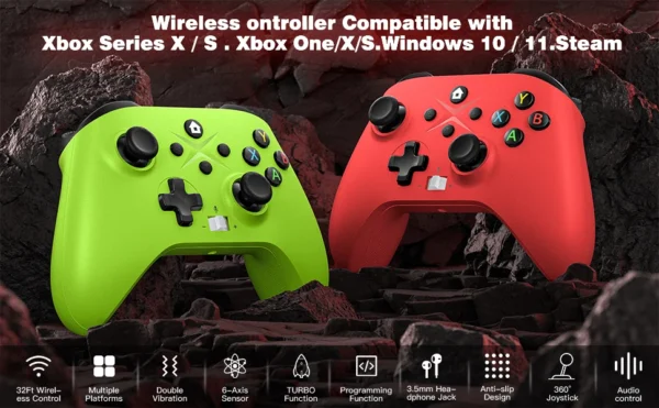 Gaming Controller for Xbox One/Series S/X/PC Console Joystick Wireless 2.4G Remote Control Gamepad supports Windows 7/8/10 Above
