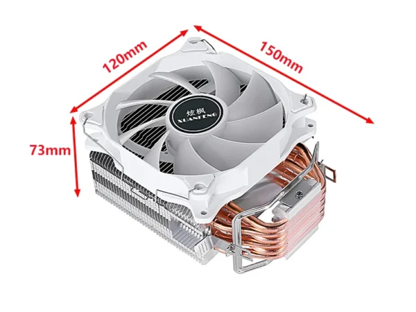 XUANFENG 120mm Fan Radiator Air-cooled 4/6 Heat Pipe CPU Cooler Installing LGA115x 2011 x99 E5 1200 1700 1851 i5 i7 AM4 AM5 2066
