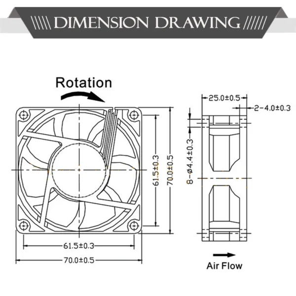 5PCS Gdstime 70x70x15mm DC 24V 12V 5V  70mm x 15mm 2Pin 7cm PC Case Radiator Silent Cooler Brushless Cooling Axial Fan 7015