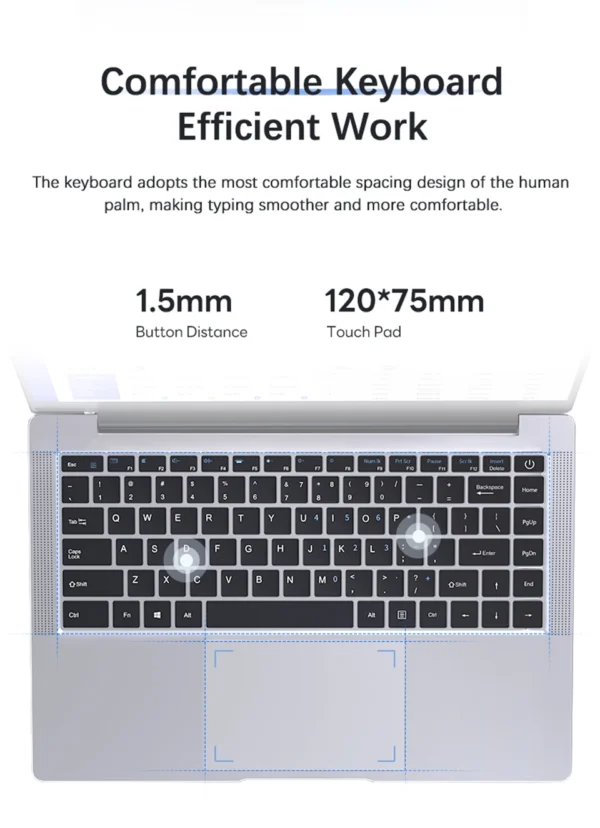 14.1" Ultra Slim Windows 11 Pro Laptop Computer intel Atom A3950 12GB RAM 1TB 2TB SSD Notebook PC 1080P HD Office Study Laptops