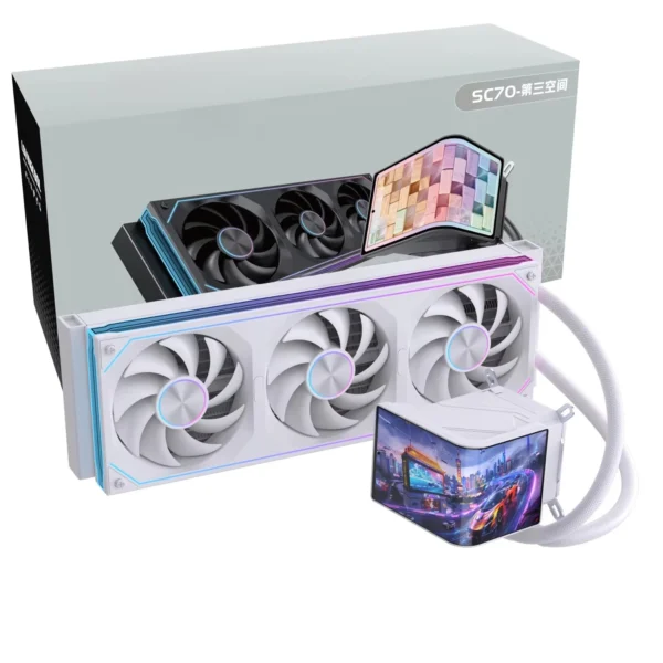 360mm Liquid CPU Cooler with 6.67 Inch LCD Screen Video Display Temperature Control ARGB Fans for Desktop PC  AMD