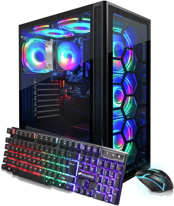 Gaming PC – i5-14400F, RTX 5050 8GB Triple-Fan, 32GB DDR5, 1TB NVMe SSD 3300MB/s, 600W PSU, ARGB Case with 6 ARGB Fans & Remote