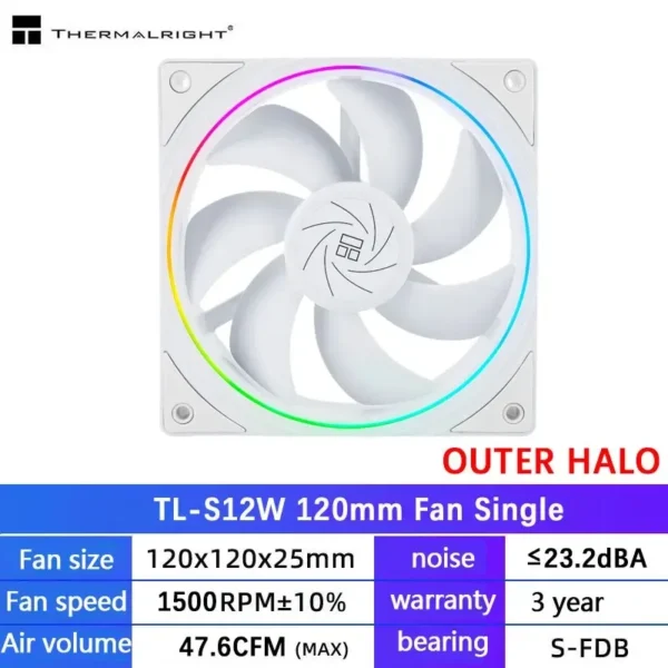 Thermalright TL-C12C 3 in 1 120mm Cooling Fan 5V ARGB gamer Adjust Speed Cooler argb Adjustable computer Case Fan ventilador