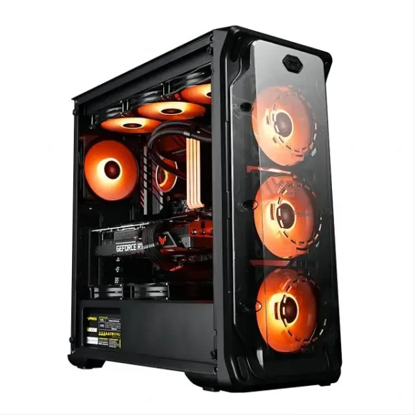 Gaming Desktop, Radeon RX 590 8G GDDR5, Core Xeon E5 2.5G up to 3.3G, 32G Memory, 1T SSD, 600M WiFi, BT 5.0, RGB Fan
