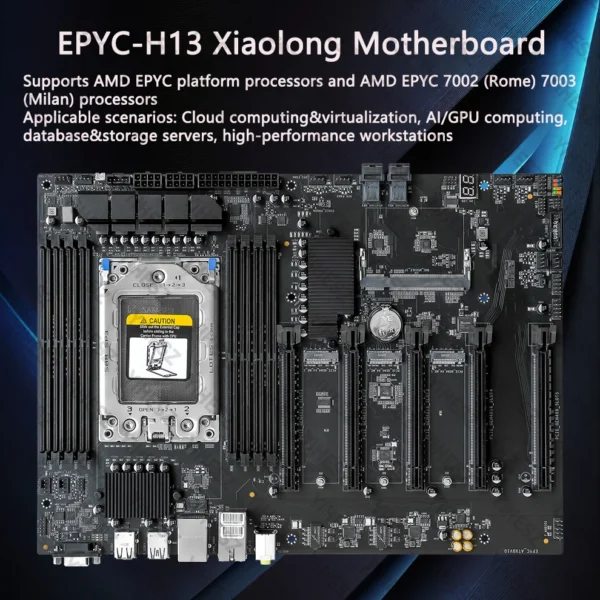 JGINYUE H13 DIY EPYC AMD Motherboard Set With AMD EPYC 7002/7003 Series CPU 8*DDR4 RAM Support IPMI DUAL 2.5G Network BMC Module