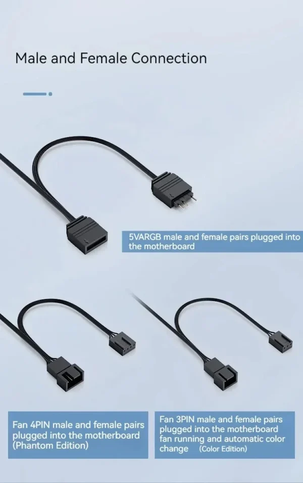 Jonsbo SL-120 12CM Case Fan 120mm 5V 3Pin ARGB Light Effect PWM Forward/Reverse Cooling Fan  High Air Volume Slient Fan