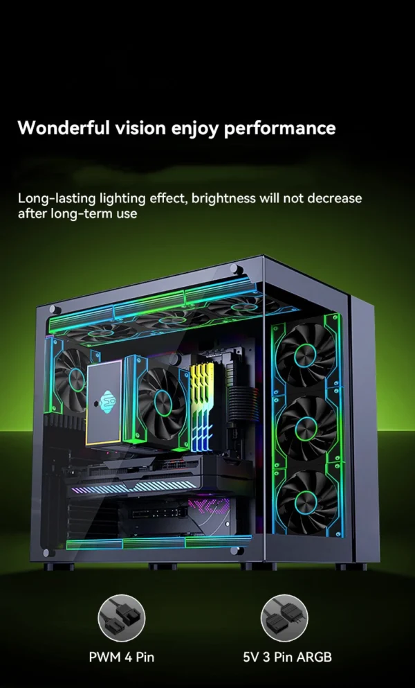 ICE Whale XL-120 ARGB PC Case Fan 120mm Infinity Mirror Design Motherboard Lighting Sync 4PIN PWM CPU Cooler Fan ventilador