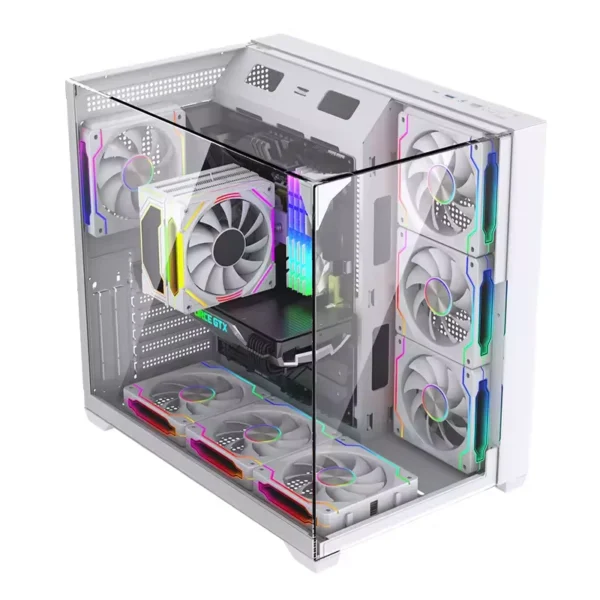 White PC Case Chassis Full Tower with Fan USB3.0 ATX M-ATX Mini ITX Gaming Cabinet Plastic CPU Stocked Computer Cases & Towers