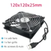 120x120x25mm 80x80x25mm 12V USB Power Cooling Case Fan For Receiver DVR Xbox TV Box Router