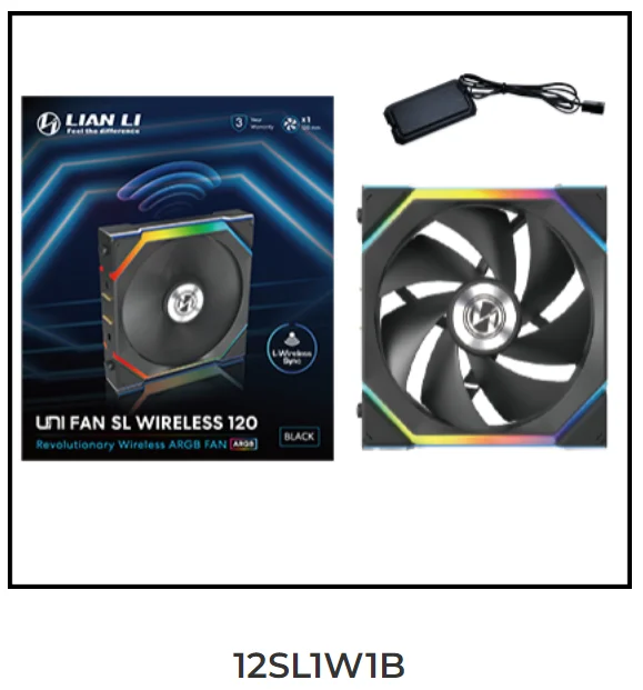 LIAN LI UNI FAN SL Wireless 120 Single Pack , Reverse Blade Triple Pack, LCD 120 Single Pack, Case fan, water cooled fan