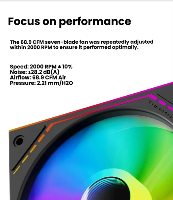 Thermalright TL-M12Q-S X3 Computer Case Fan, ARGB 120mm PC Case Fan/Daisy Chain/Infinity Mirror/Silent/PWM