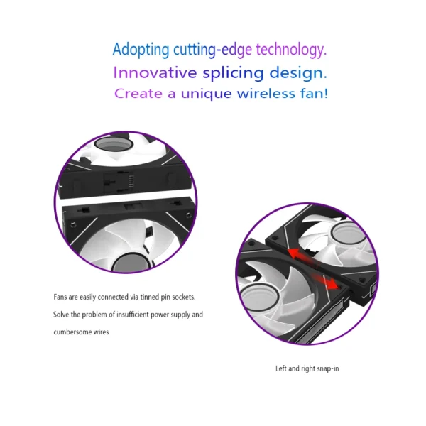 Magic Building Block chassis fan computer cooling fan modular wireless fan 120mm shell cooling fan ARGB ventiladores para pc